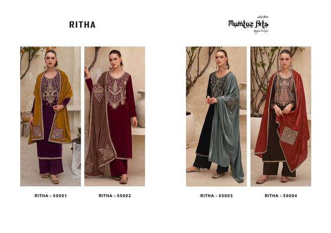 Mumtaz Ritha Velvet Designer Salwar Suits Catalog
